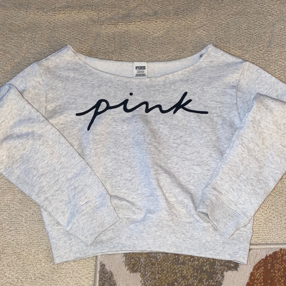 PINK-  off the shoulder sweatshirt